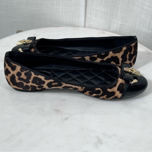 Michael Kors Animal Print Calf Hair Patent Leather Toe Ballet Flats Size 6.5 - Picture 10 of 16